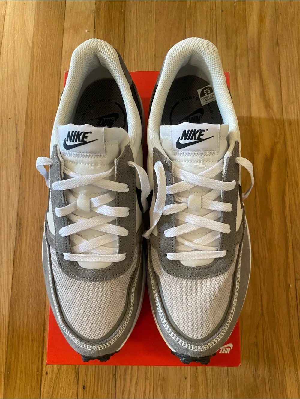 NEW Nike Waffle Nav Phantom Black Flat Pewter White